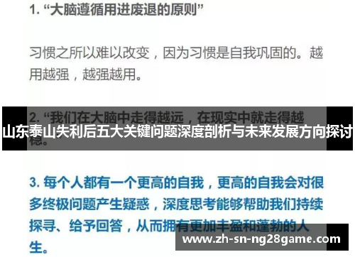山东泰山失利后五大关键问题深度剖析与未来发展方向探讨